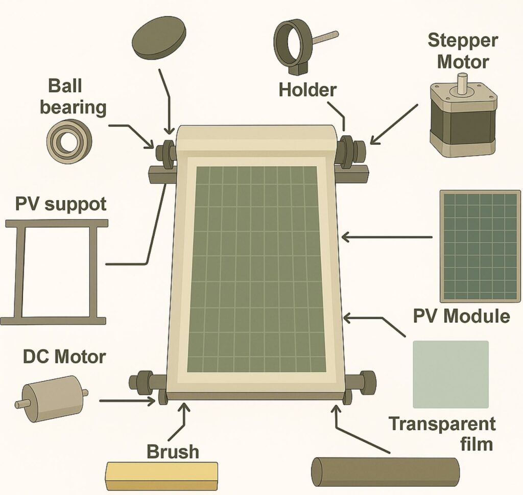 نوآوری در تمیزکاری پنل‌های خورشیدی با فیلم غلتان
