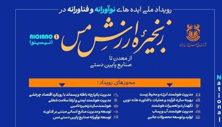 رویداد ملی «ایده‌های نوآورانه و فناورانه در زنجیره ارزش مس» برگزار می‌شود