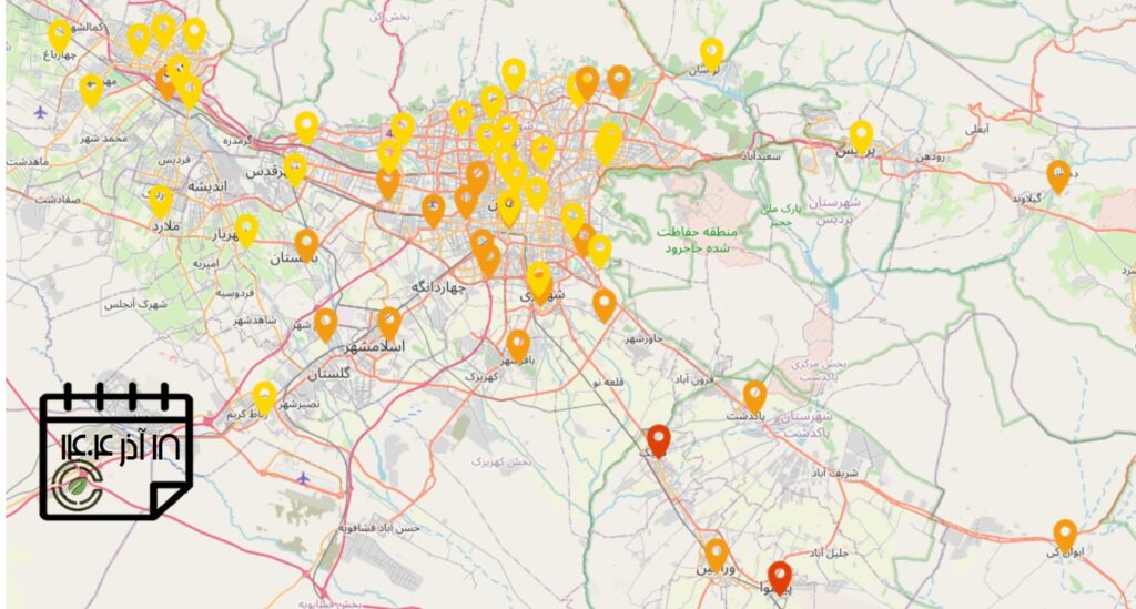 کیفیت هوای امروز: شاخص آلودگی هوای استان تهران (18 آذرماه)