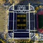 قدرتمندترین نیروگاه خورشیدی پشت‌بامی جهان که روی یک استادیوم فوتبال نصب شده است