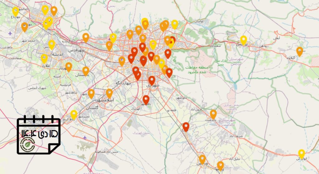 کیفیت هوای امروز: شاخص آلودگی هوای استان تهران (15 دی‌ماه)