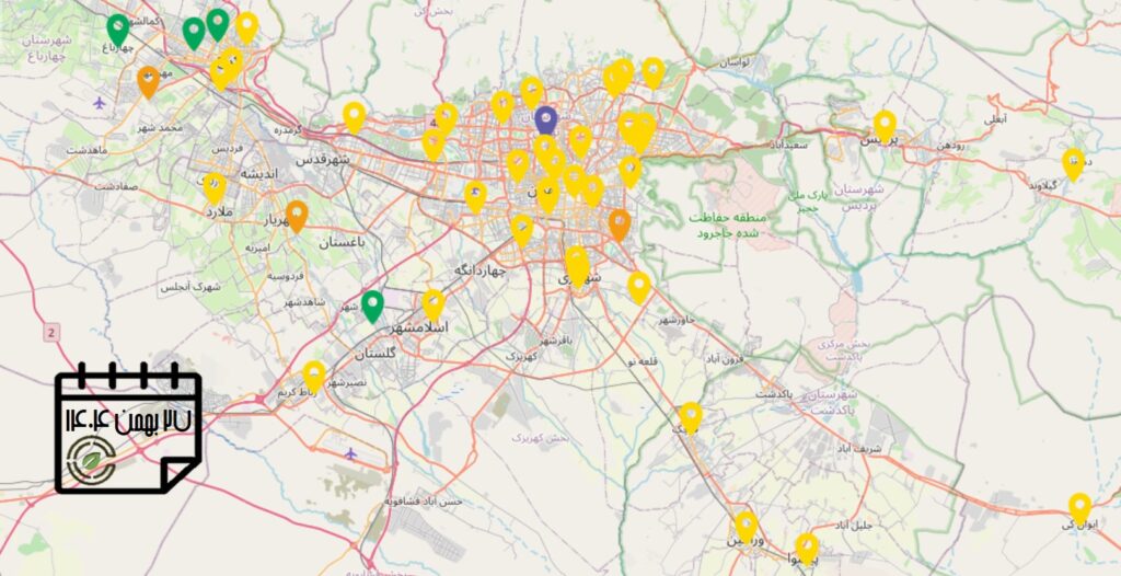 کیفیت هوای امروز: شاخص آلودگی هوای استان تهران (27 بهمن‌ماه)